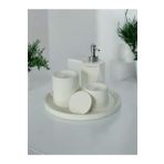 Trust Stone Kırık Beyaz Beton Banyo Seti 4 Lü