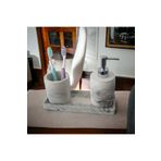 Trust Stone Marble 3'lü Banyo Seti, Sıvı Sabunluk Diş Fırçalığı Beton Aksesuar Takım
