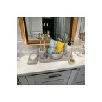 Trust Stone Marble Serisi 6'lı Banyo Seti , Sıvı Sabunluk Diş Fırçalığı Beton Aksesuar Takımı