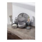 Trust Stone Mermer Desen Antrasit Serisi Beton Banyo Seti,tepsi,havluluk,katı Ve Sabunluk,diş Fırçalık,mumluk