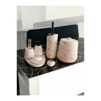 Trust Stone Mermer Desen Bej Beton Banyo Seti,Tuvalet WC,Çöp Kovası,Katı,Sıvı Sabunluk,Tepsi,Dekorasyon,Aksesu