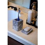 Trust Stone Mermer Desen Beton Banyo Seti Diş Fırçalık Sabunluk