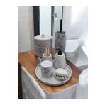 Trust Stone Mermer Desen Beton Banyo Seti,Tuvalet Fırçası,Çöp Kovası,Katı,Sıvı Sabunluk,Tepsi,Pamukluk