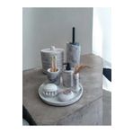 Trust Stone Mermer Desen Çöp Kovasi, Tuvalet Wc,sıvı,katı,sabunluk Diş Fırçalık,tepsi,havluluk Beton Banyo Seti