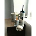 Trust Stone Mermer Desen Yeşil Beton Banyo Seti,çöp Kovasi ve Fırçası,katı,sıvı Sabunluk,diş Fırçalık,mumluk,tepsi