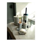 Trust Stone Yeşil Mermer Desen Beton Banyo Seti,Çöp Kovasi,Fırçalık,Katı,Sıvı Sabunluk,Diş Fırçalık,Mumluk