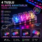 Trust Store 4 Tuşlu Rgb Klavye Anahtarlık Işıklı Mini Mekanik Keychain LED Efektli - Çok Renkli