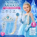 Trust Store Karlar Kraliçesi Prenses Aksesuar Seti Taç Örgü Saç Sihirli Asa ve Eldiven Çocuk Kostüm Tamamlama Seti