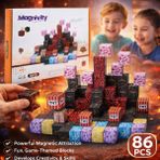 Trust Store Magnivity Manyetik Blok Yapı Seti 86 Parça Güçlü Mıknatıslı Yaratıcılığı Geliştiren Eğitici Oyuncak - Çok Renkli