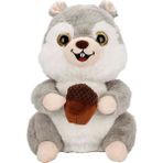 TRUST STORE Peluş Sincap Fındık Tutan Sincap 30 cm - Uyku Ve Oyun Arkadaşı Peluş Oyuncak GRİ