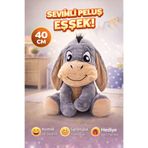 TRUST STORE Sevimli Eşek Peluş Oyuncak 40 cm Büyük Boy, Sarılmalık Yumuşak Pelüş
