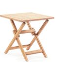 Truva 90x90 cm İroko Katlanabilir Kare Bahçe Balkon Mutfak Teras Masası