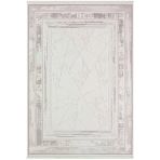 Truva Tv013a Bej Halı Geometrik Desen Kenar Çerçeveli Kalın Akrilik Tozuaz Modern Salon Halısı 100 X 200 Krem-Vızon