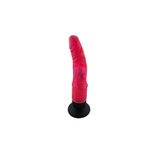 TruvaShop 20 cm Titreşimli Anal Ve Vajinal Kırmızı Jel Vantuzlu Vibratör