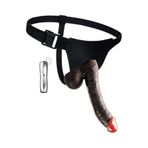 Truvashop 22 cm Belden Bağlamalı Realistik Zenci Titreşimli Vibratör