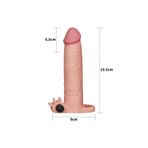 TruvaShop 8cm Dolgulu Titreşimli Realistik Uzatmalı Penis Kılıfı