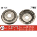 Trw DB4026 - Fren Kampanası Arka Bmw E30 - Siyah