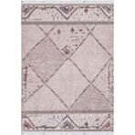 Trzebinia Kahverengi Modern Geometrik Etnik Desenli Boho Makinada Yıkanabilir Hafif Hav Toz Vermez Leke Tutmaz Kaymaz Taban Dijital Makine Baskı Halı Oturma Odası Salon Yolluk Koridor Mutfak Halısı