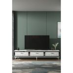 TSA1802BS- Tuna Tv Stand 180CM Beyaz- Gümüş - Beyaz - Gümüş