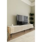 TSA1803BT- Corsa Tv Stand, Tv Sehpası 180CM Beyaz- Traverten - Beyaz - Traverten