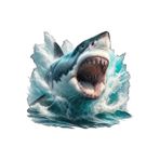 TSC 19 Cm Dev Köpek Balığı Megaladon Araba Sticker Yapıştırması Renkli, 85OTOETİKET-23