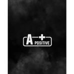 TSC A + Pozitif Kan Grubu Araba Motorsiklet Etiket Sticker 14CM Beyaz Renk - Çok Renkli - 17CM