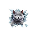 TSC Araba Arka Cam Kedi Etiket Sticker 17Cm Renkli, 8OTOETİKET-59