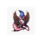 TSC Araba Kartal Sticker Yapıştırması Amerikan Bayrağı 17cm Beyaz, etiket13zz-89