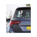 TSC Arabada Bebek Var Kalp Oto Araba Sticker 23CM Beyaz Renk, 31agusx14