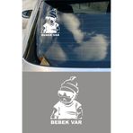 TSC Arabada Bebek Var Oto Sticker Beyaz 20 CM, 22HZRx10