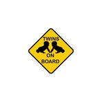 TSC Arabada İkiz Bebek Var Twins On Board Araba Sticker 18cm Renkli, tscledxqq34