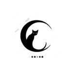 TSC Ay Üzerinde Bekleyen Kedi Etiket Sticker Çok Renkli, EY-1-44