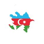 TSC Azerbaycan Azeri Harita Bayrak Sticker 15cm Çok Renkli, EyM144