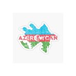 TSC Azerbaycan Harita Şekli ve Bayrak Çıkartması Araba Oto Sticker 18CM Çok Renkli, 31agusx39