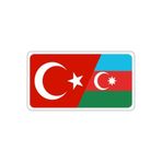 TSC Azerbaycan Türkiye Bayrak Sticker 19cm Çok Renkli, 31agusx40