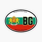TSC BULGARİSTAN Bayrak Bulgar Bayrağı Oval 13 Cm Araba Sticker Etiket