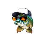 TSC Cool Gözlüklü Balık Sticker Araba Motorsiklet Araç Cam Etiketi 19CM Renkli, 85HOETİKET-35