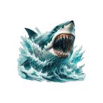 TSC Dev Köpek Balığı Megaladon Araba Sticker Yapıştırması 19 Cm Renkli, 85OTOETİKET-61