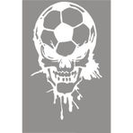 TSC Futbol Topu Ve Kuru Kafa Araç Oto Araba Sticker 15cm Beyaz, 22HZRx71