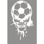 TSC Futbol Topu Ve Kuru Kafa Araç oto Araba Sticker Yapıştırma 15cm Beyaz