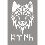 TSC Göktürkçe Türk Yazı Ve Kurt Modifiye Araba Oto Sticker 15cm Beyaz Renk, 22HZRx73