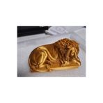 TSC Gold renk Sanatsal Aslan Figürü – Hediyelik Doğal Malzemeli Modern Dekor 15 cm
