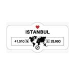 TSC Istanbul 2 Gps Harita Sticker Oto Araba Yapıştırma 17CM Yazı 231 - Çok Renkli