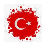 Tsc Kan ve Türk Bayrağı Sticker Yapıştırma Oto Araba Etiket 20 cm - Çok Renkli - 17CM