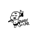 TSC Komik Arabada Savaşçı Bebek Var Sticker Yapıştırması Çok Renkli, STICKER-1A-54