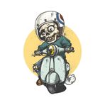 TSC Kuru Kafa Kurukafa Motosiklet Sticker 13cm Çok Renkli, EyM180