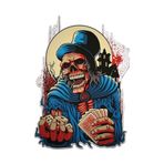 TSC Kurukafa Poker Oyun Araba Sticker Çok Renkli, 31agusx130