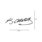 TSC Mustafa Kemal Atatürk Imza Araba Stickerı Atatürk Imzas 20CM Siyah Renk