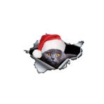 TSC Santa Şapka Komik Kedi Araba Sticker 18cm Çok Renkli, EYh1Y116