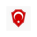 TSC Türk Bayrağı Arma Logo Sticker 16cm Çok Renkli 2 Adet, EYh1Y144